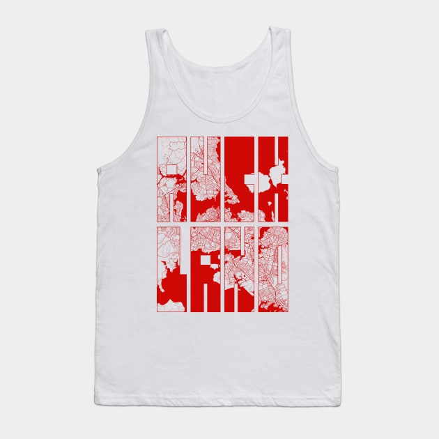 Auckland, New Zealand City Map Typography - Oriental Tank Top by deMAP Studio